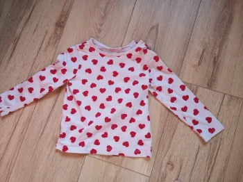 Tee shirt manches longues rose à cœurs 2 ans lupilu