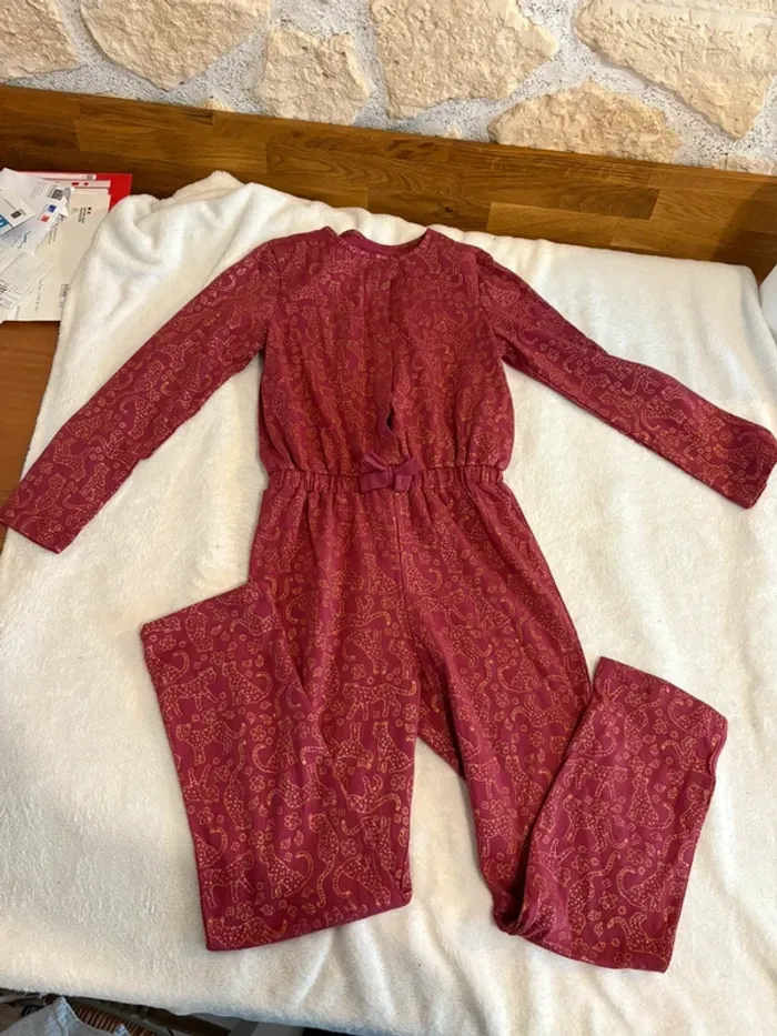 Combinaison fille Du Pareil Au Même 6/8 ans (128 cm) grenat imprimé léopards - photo numéro 2