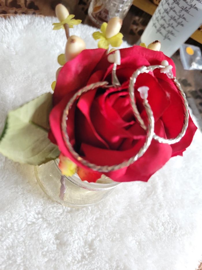 Clips créoles ciselés acier silver 4cm - photo numéro 2