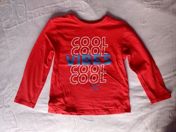Tee-shirt manches longues rouge orange garçon 5 ans Primark