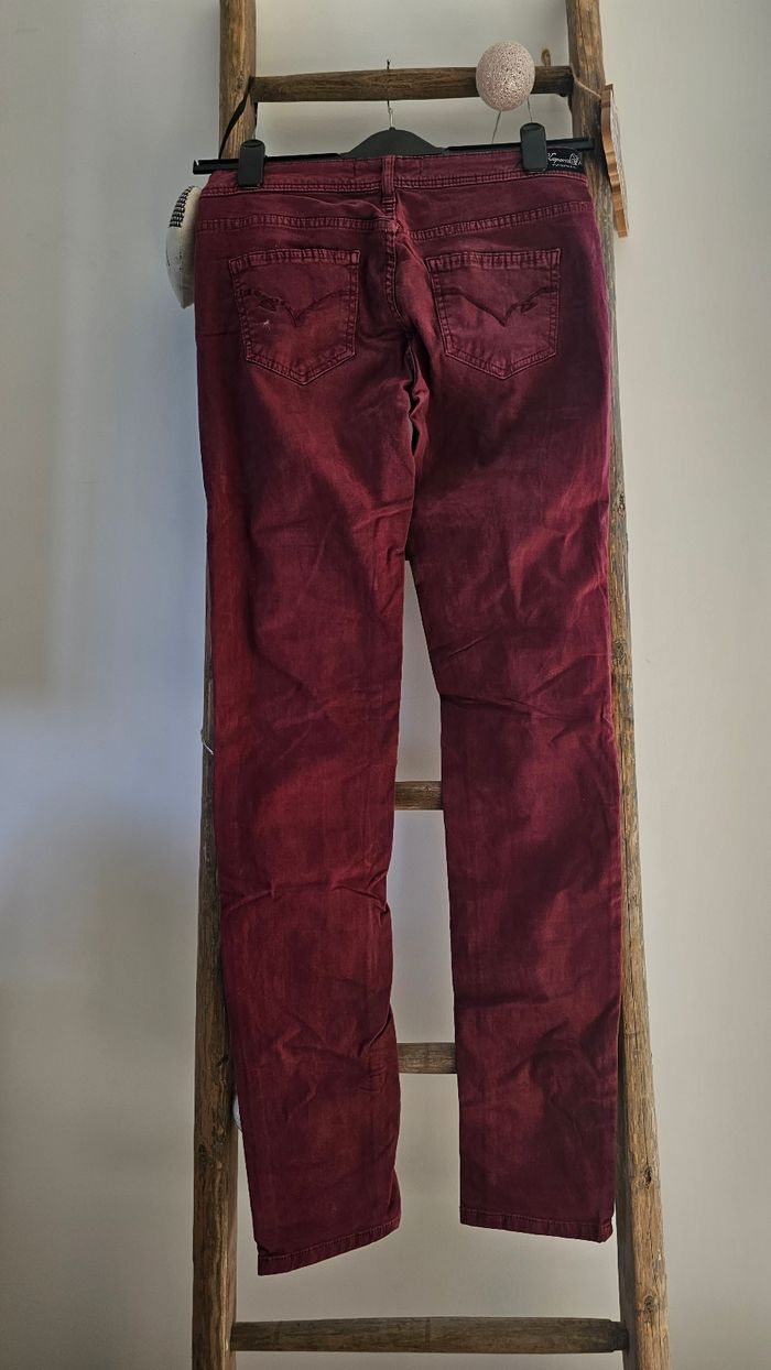 Pantalon slim marque Kaporal taille 38 M bordeaux - photo numéro 3
