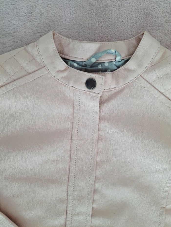 Veste zippée Verbaudet 6 ans en simili cuir rose clair - photo numéro 2