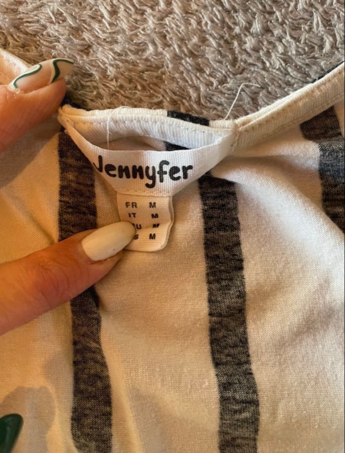 top court rayé noir et blanc Jennyfer - taille M, basique & tendance - photo numéro 2