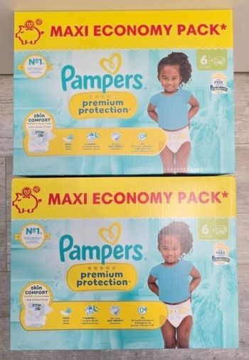 🍼 Pampers Premium Protection – Taille 6 (13–18 kg) – Lot 2x70 couches – Neuf