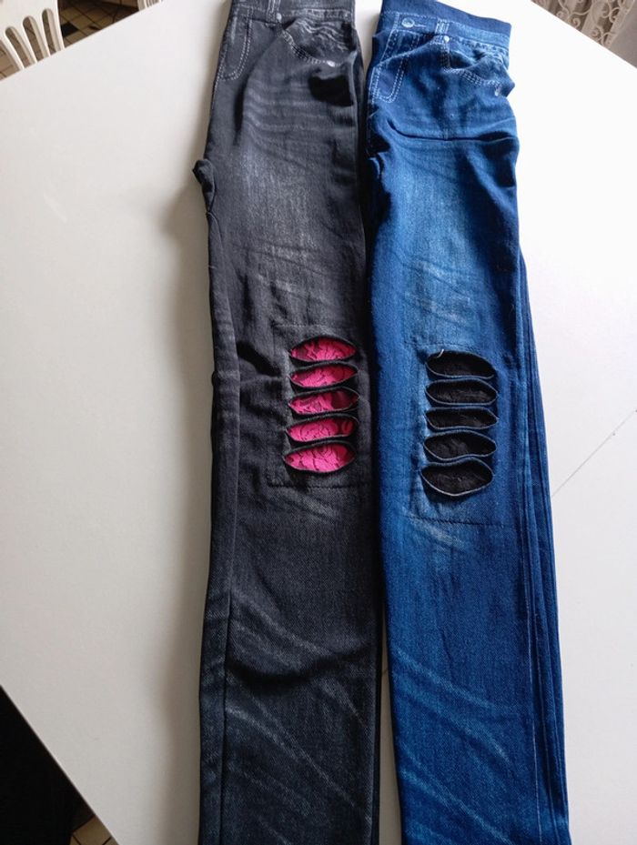 2 leggings taille 10 ans - photo numéro 3