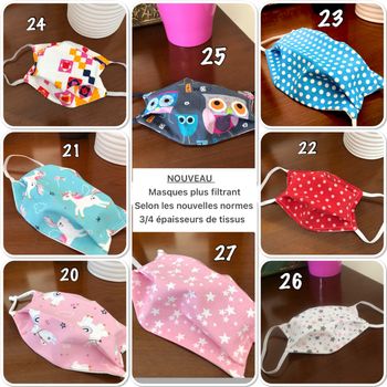 Masque de protection enfant motif licorne, Chouette