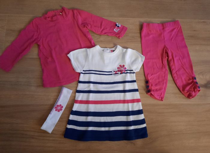 Ensemble robe-pull + T shirt +legging + bandeau Orchestra 9 mois