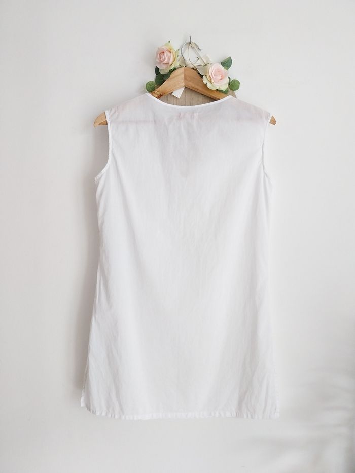 Tunique en coton blanc finition broderie sequins & perles Alyssa K Taille 36/38 - photo numéro 5