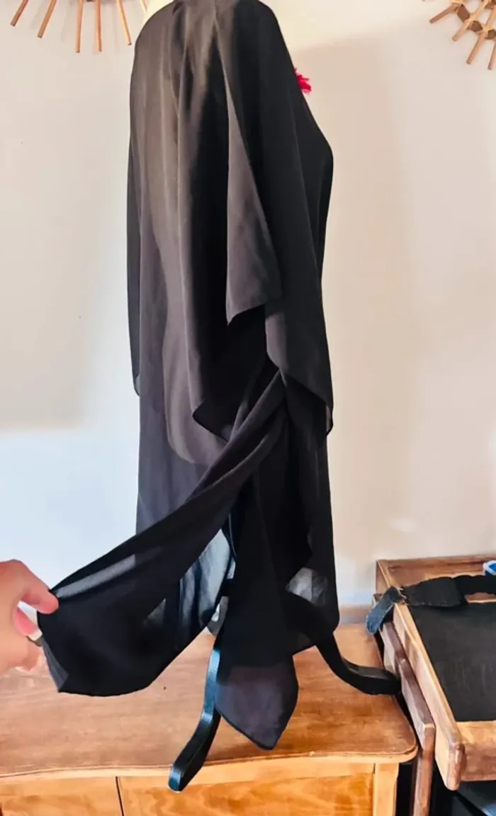 💕 sortie de plage noire transparente à manches larges taille 40 L - photo numéro 5