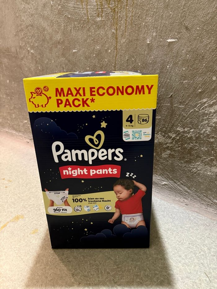 Carton 86 couches Pampers pants night taille 4 - photo numéro 2