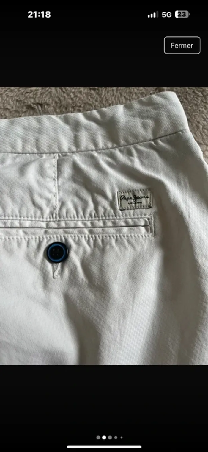 Pantalon chino blanc crème pépé jeans 36/34 - photo numéro 5