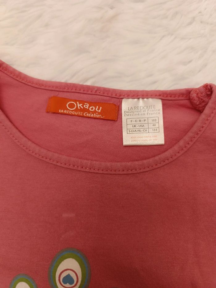 Tee-shirt long à volants Paon T. 4 ans Okaou - photo numéro 4
