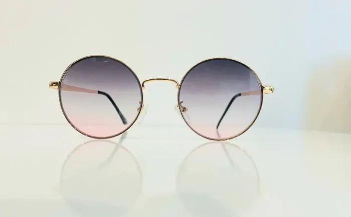 Lunette de soleil mixte ronde dorée verres dégradés uvprotection catégorie 3 - photo numéro 2