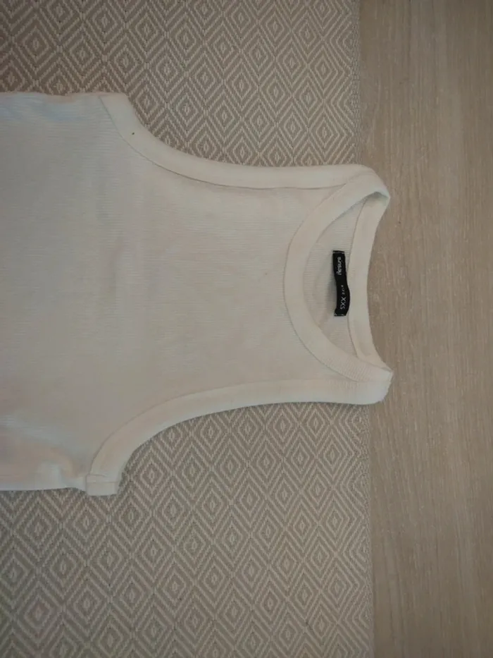 Débardeur blanc côtelé sinsay 12 ans - photo numéro 2