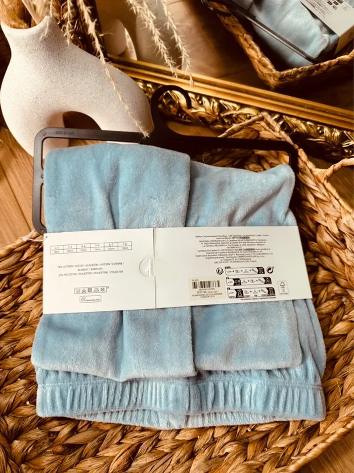 Taille 4-5 ans pyjama 2 pièces velours fille Tex bleu blanc rose Neuf 🩷 - photo numéro 4