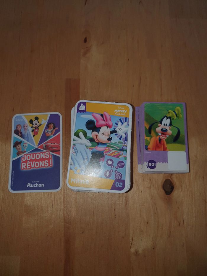 cartes + stickers jouons rêvons disney auchan complet