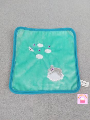Doudou plat carré vert bleu nuages koala papillon Gallimard jeunesse