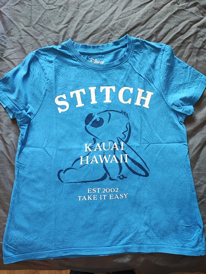 Tee shirt stitch bleu S