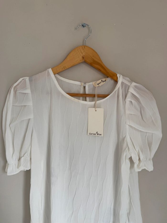 Blouse blanche manches ballons - photo numéro 3