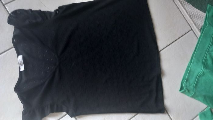 Tunique noire manches courtes volantees taille m promod
