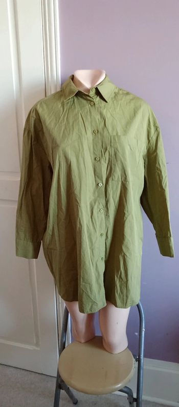 Chemise longue kaki - Bershka - Taille M