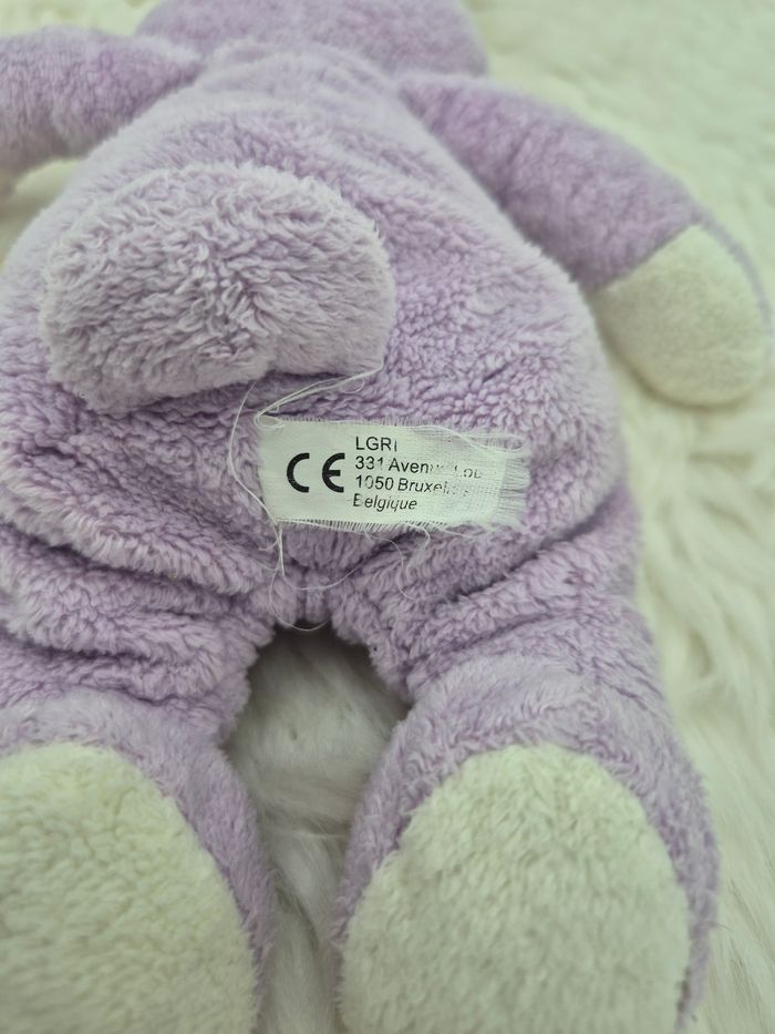 Doudou peluche lapin Violet Lgri. - photo numéro 4