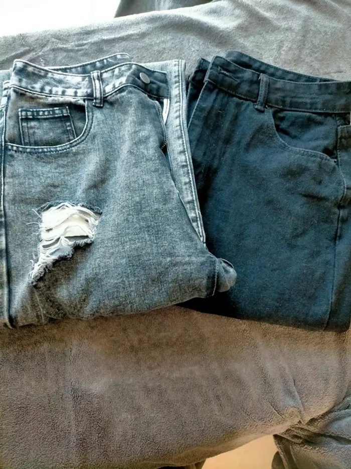 2 jeans larges femme L