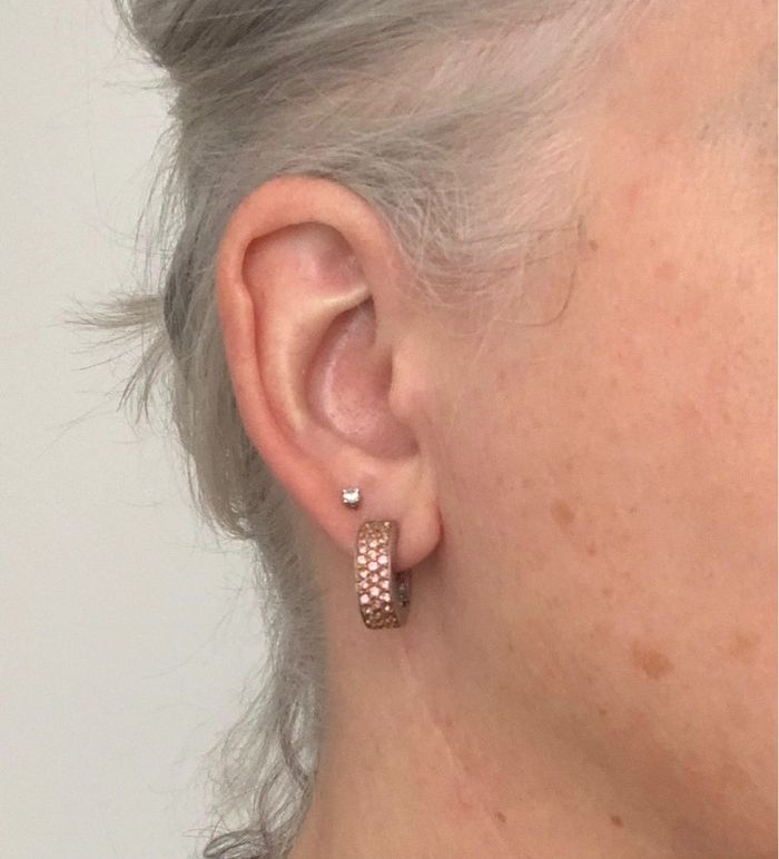 Créoles argent massif pavage cubic zirconia - photo numéro 7