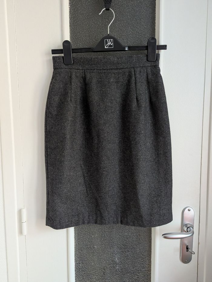 Jupe en laine camaïeu grise taille s - photo numéro 2