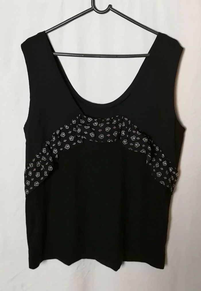 Top / débardeur noir motif égyptien oeil hiéroglyphes perles taille S DDP - photo numéro 10