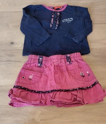 Ensemble t-shirt manche longue + jupe