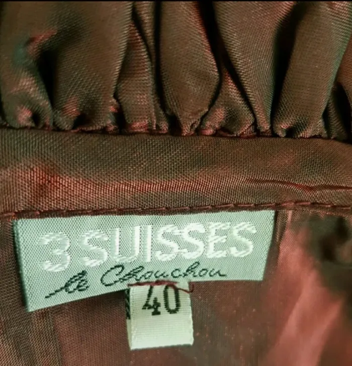 Chemisier chic en voile bordeaux irisé 3 Suisses Taille 40 Neuf - photo numéro 4