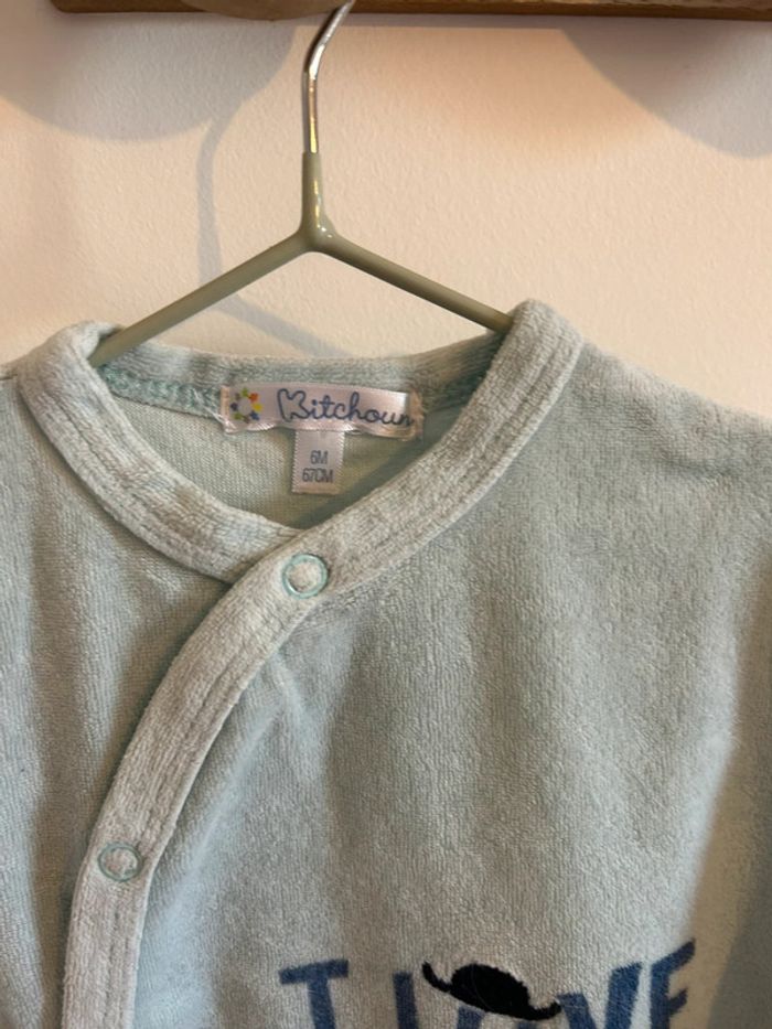 Pyjama velours et body manches longues - 6 mois - photo numéro 4