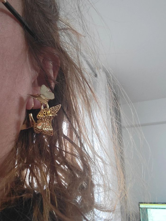 Clips creoles papillons gold - photo numéro 7