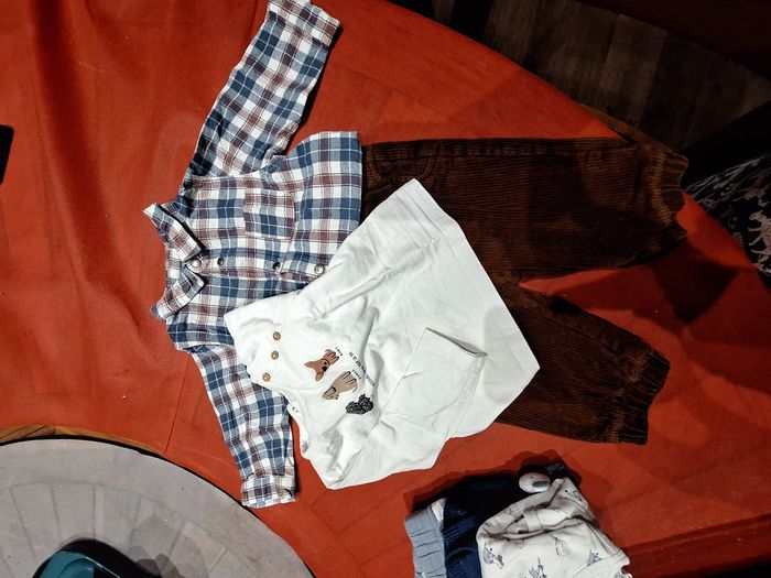 Ensemble chemise - pantalon velour