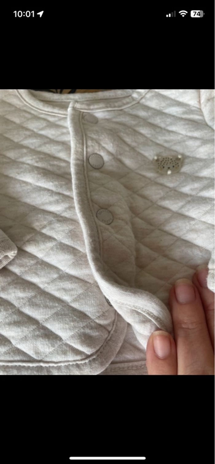 Ensemble 2 pièces pyjama d’hiver crème à motif ourson sergent major 3 mois - photo numéro 5