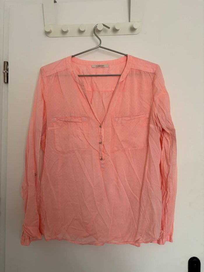 Blouse rose à pois 40