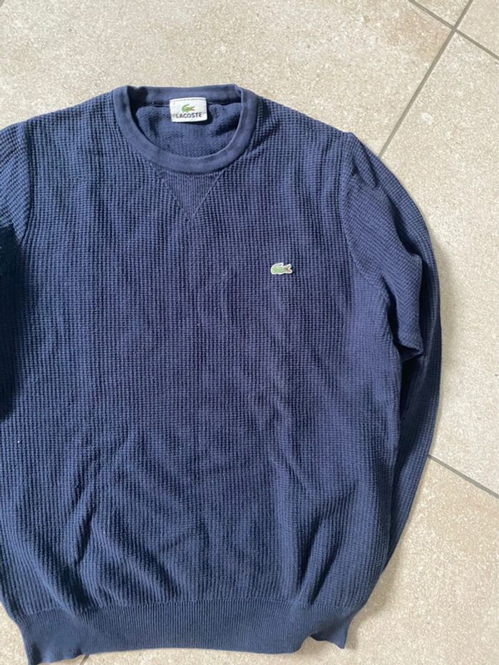 Pull Lacoste nid d abeille col rond