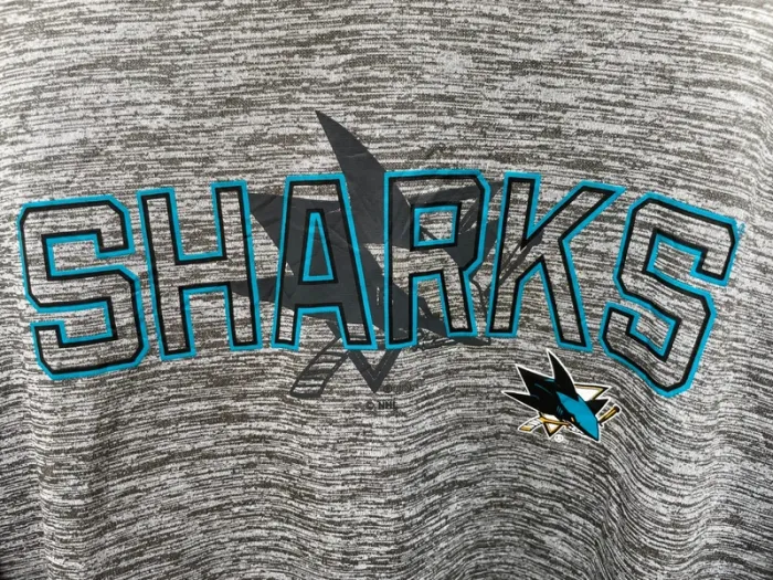 NHL hockey San Jose Sharks grey hoodie sweater Mens XXL - photo numéro 2