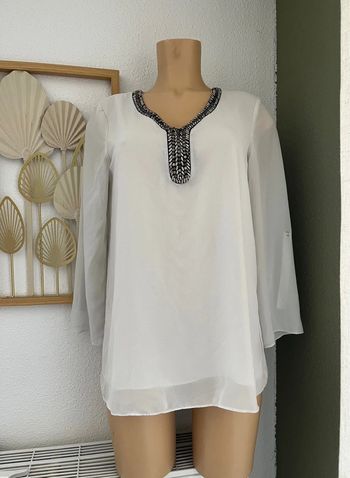 Blouse blanche manches longues taille M