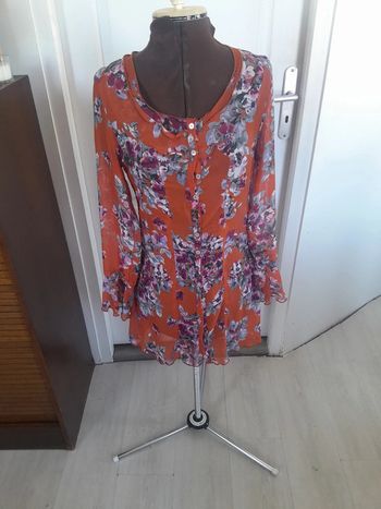 Robe légère mini en voile boutons en nacre Avalanche