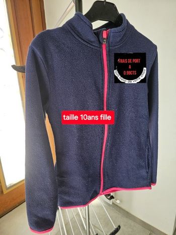 Veste polaire bleue 10ans fille