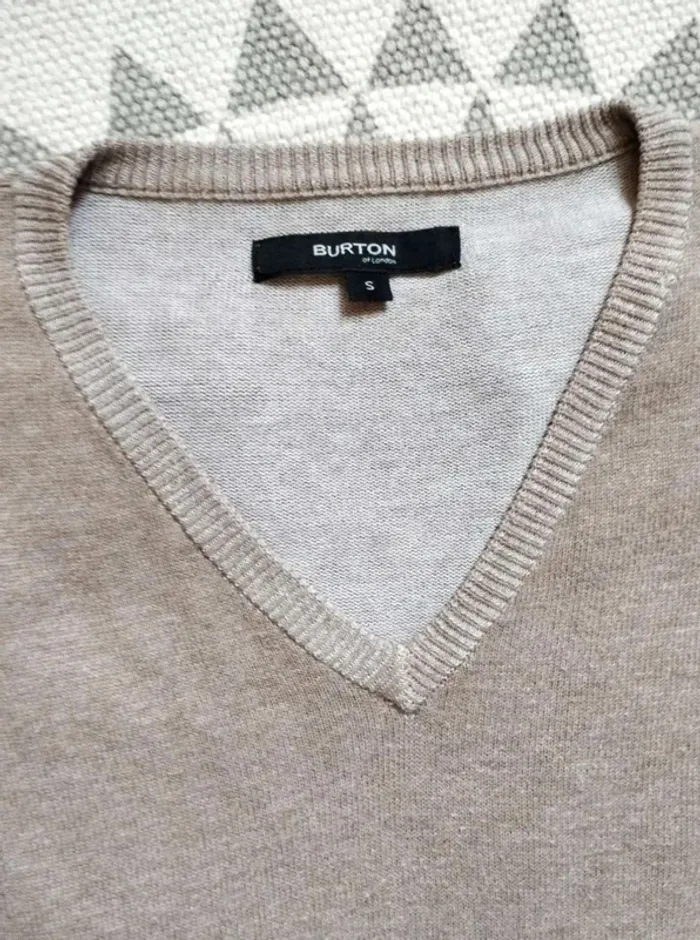 Pull  fin 100%  coton  -  Beige  - Burton -  S  -  Parfait état - photo numéro 3