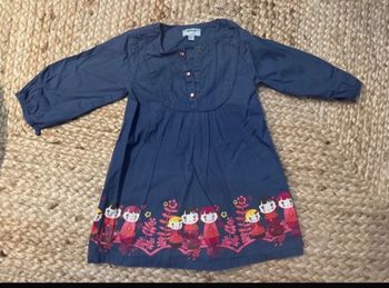 Robe bleu marine mi saison fille 18 mois Kimbaloo