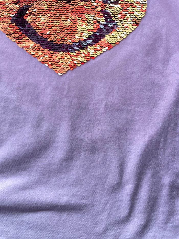 T-shirt manche longue 8 ans cœur en sequin double côté - photo numéro 8