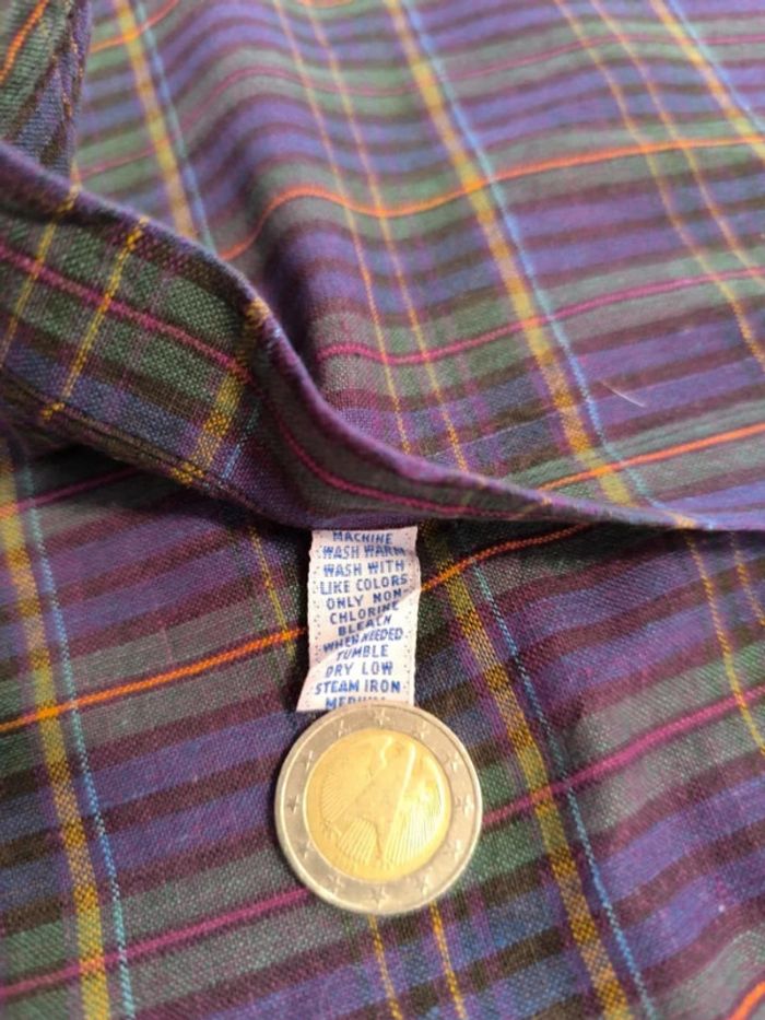 Chemise à carreaux - Ralph Lauren - Tilden - Logo brodé violet - Violet, vert - Taille S - photo numéro 10
