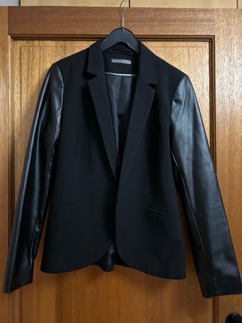 Blazer noir bi-matière
