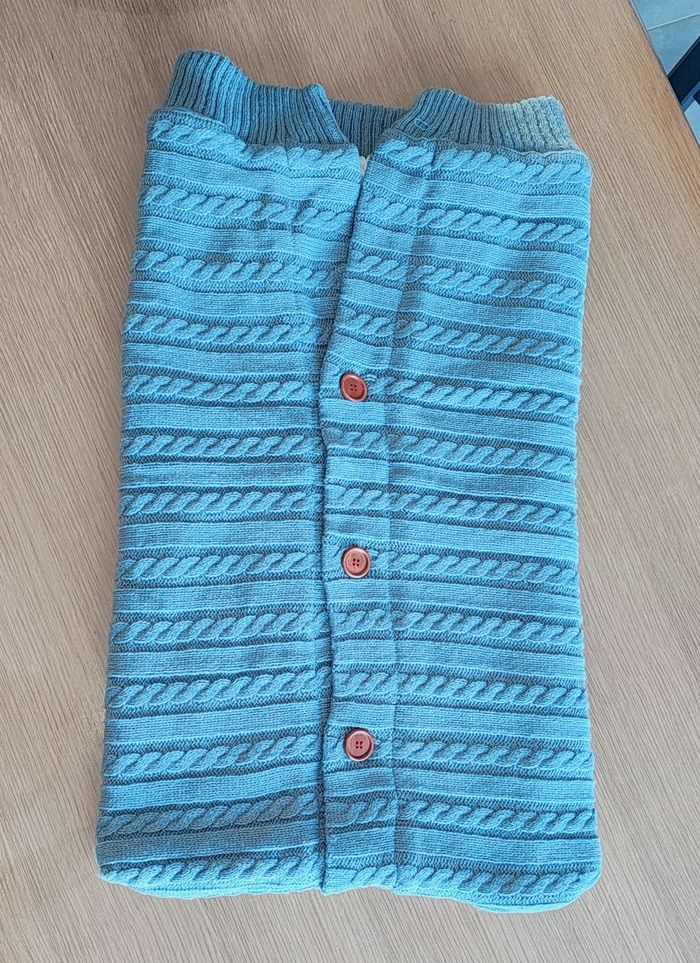 🍼 Nid d'ange turbulette en laine - Bleu 🍼