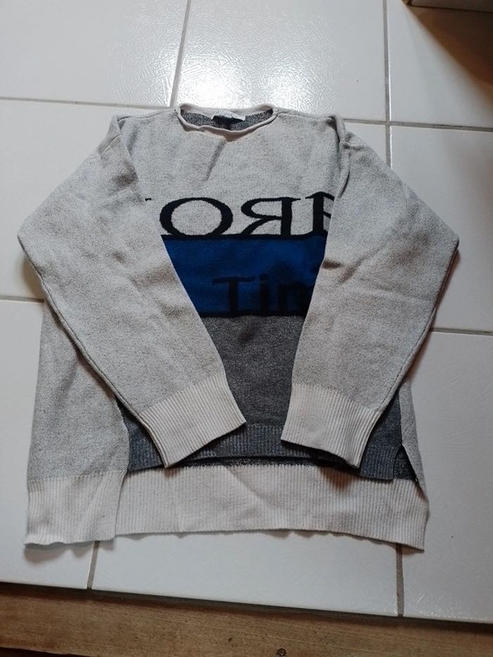 Pull femme blanc cassé asymétrique - photo numéro 7