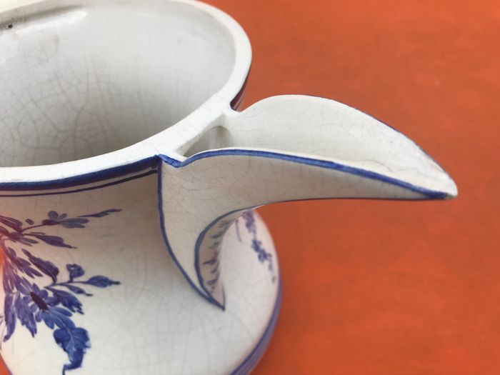 Broc décor floral L. Zortea Bassano Italie Céramique à effet craquelé - photo numéro 4